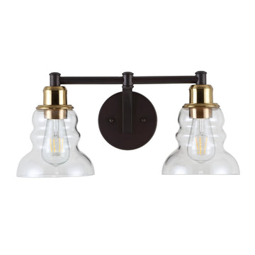Manhattan Vintage Metal/Glass Industrial Rustic LED Vanity - JONATHAN Y